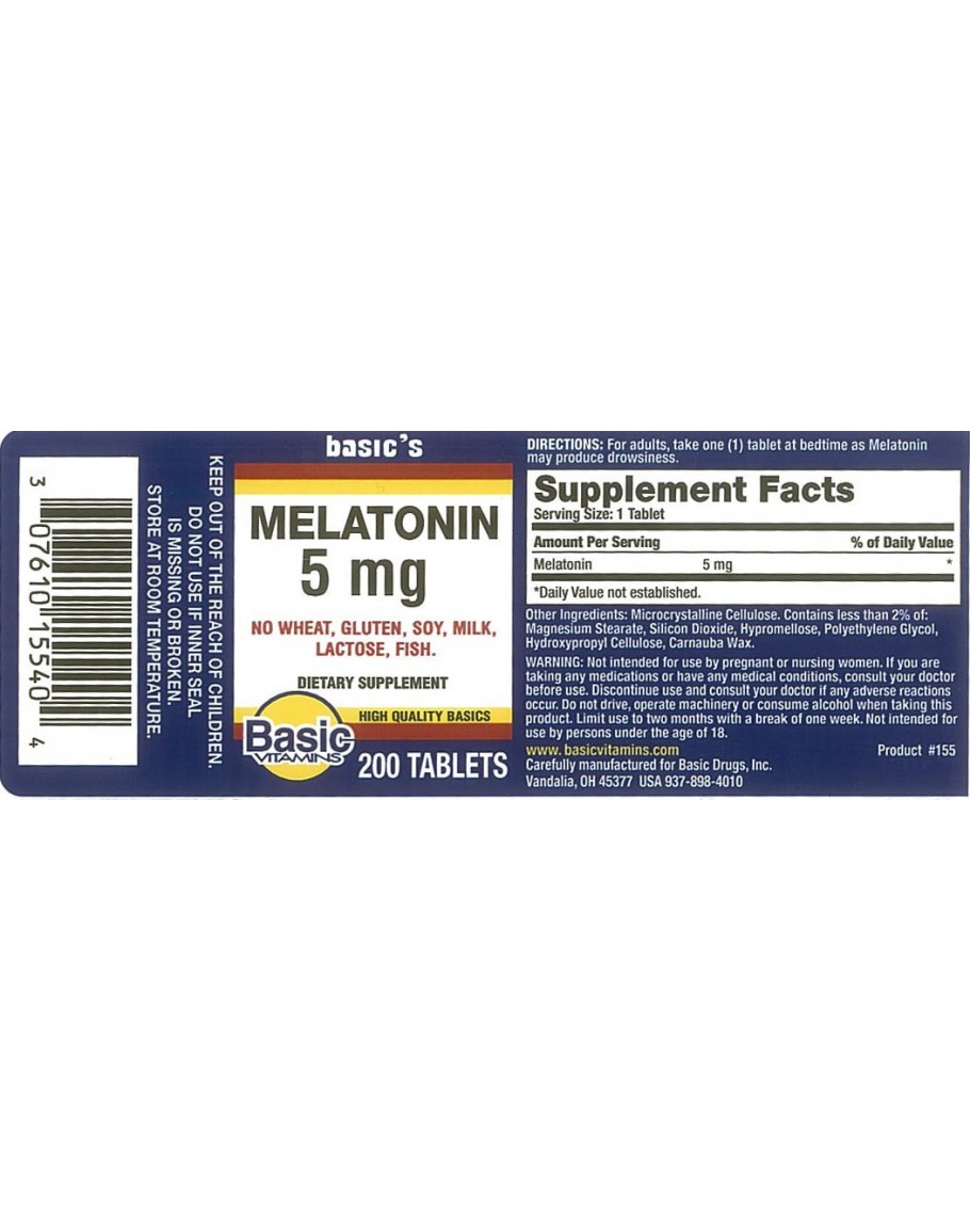 Melatonin 5mg. Tablets