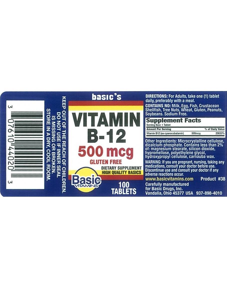 B-12 500mcg. Tablets